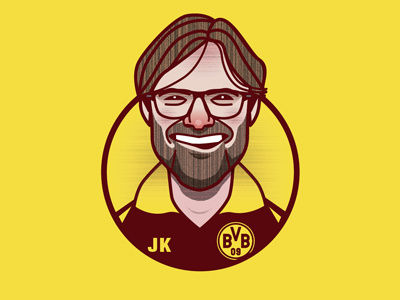 Jurgen Klopp illustration borussia dortmund bvb character germany illustration jurgen klopp manager vector