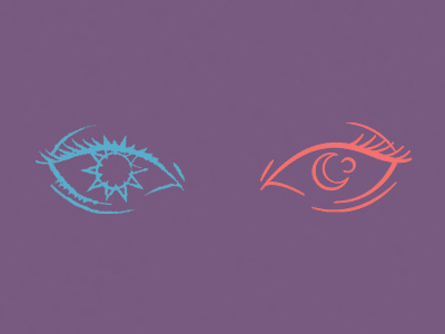 Day & Night day eye moon night stroke sun