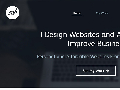 New Portfolio Header/Featured Area button design featured hero logo typography web web design website