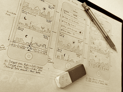 Paper-and-Pencil interface ios paper pencil wireframes