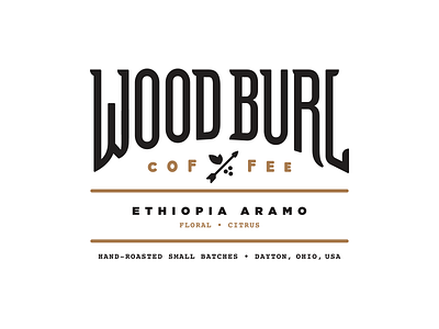 Wood Burl Label burl coffee courier custom type ethiopia gotham knockout label wood