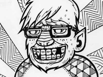 Awkward Teenage Werewolf braces character design doodle dork glasses inktober nerd sketch teenwolf werewolf wolf