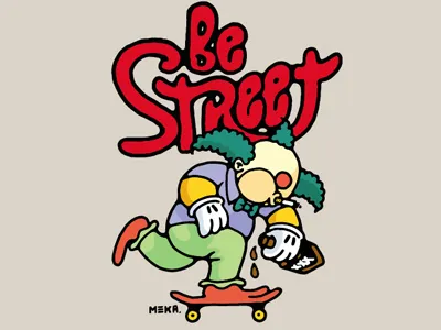 Bestreet x Meka bestreet cartoon keep pushing by meka meka skateboard