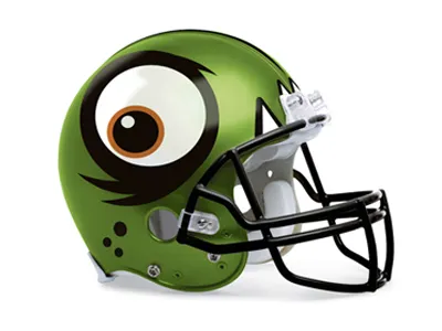 Northern Kentucky River Monsters helmet design eye fish football green helmet leather piranha spooky sports teeth