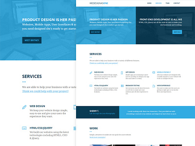 We Design As One carolina blue flat navy blue portfolio ui ux website