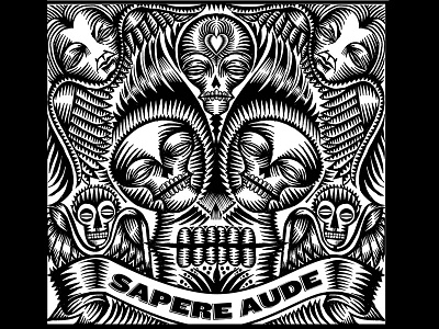 Sapere Aude 2014 black and white day of the dead memento mori qcassetti skulls