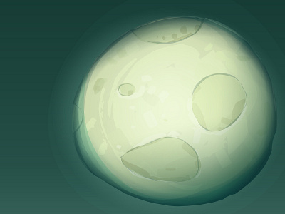 Good ol' moon digital green illustration moon