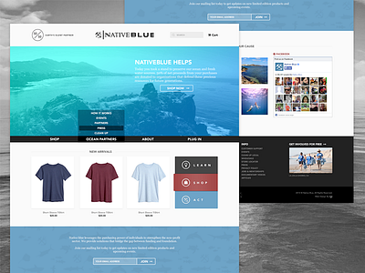 Native Blue blue ecommerce ocean shop website