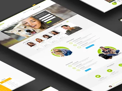 Petsitter WordPress Theme board cat dog flat green job mammals pet site theme wordpress