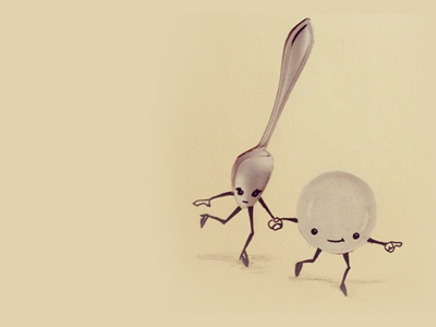 Junk Mail Treasures: The Dish ran away with the Spoon cutout drawing fairytale illustration ink junkmail paper play sketch story treasures