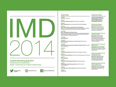 IMD Schedule agenda event print schedule