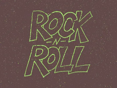 Rock 'n Roll art brush design distress grunge lettering pen type typography