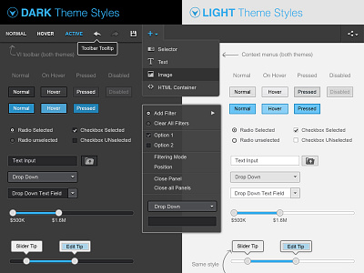 UI Kit buttons dark light styles themes ui ui kit visual design