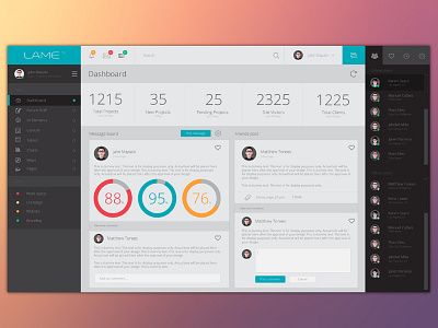 Lame Ui dashboard flat line shape ui vector