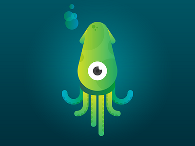 Green squid animals green illustration sea squid vector