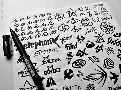 Graphizophrenia II black design logo pen typo