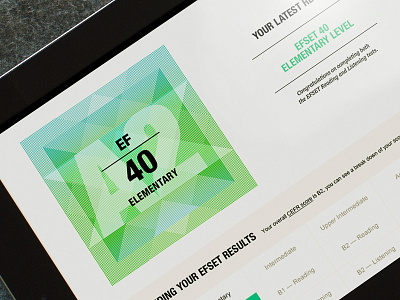 EFSET Results page app digital modernism progress score web