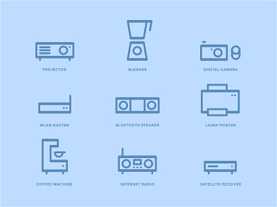 Pro Web Icons blender blue device icons line network online product review web