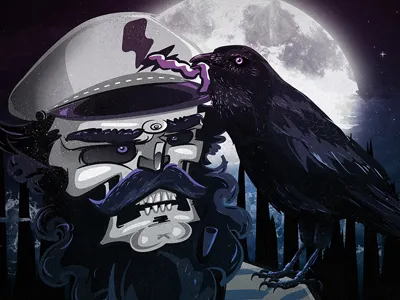 Sailor Crow bkopf crow halloween moon undead zombi