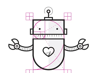 Robot Hug golden section robot
