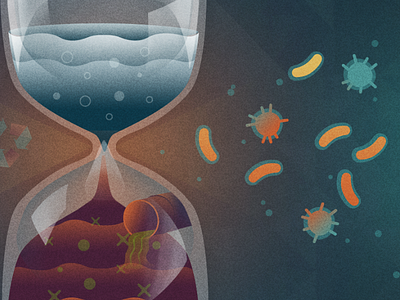 Bacteria Hourglass bacteria illustration science water