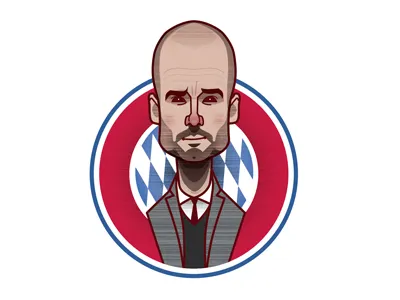Pep Guardiola bayern munich football germany illustration manager munich pep guardiola soccer vector