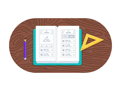 User Experience - Icon book icon icon design illustration notebook pencil user experience ux wireframes wood