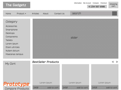 The Gadgetz. From prototype to design basovdesign e commerce flat gadgets gadgetz magento online store shop thegadgetz theme web web shop