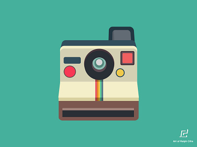 Polaroid camera vector illustration camera classic colors flat icon illustration lens polaroid retro technology vector vintage