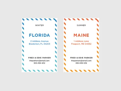 Florida, Maine business cards calling cards