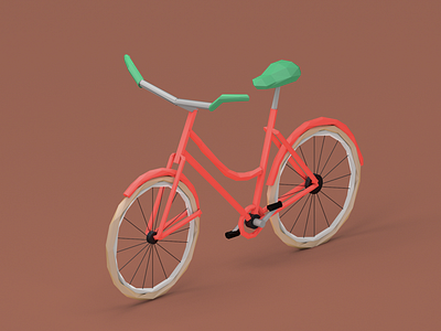 Bike 3d c4d illustration low poly model