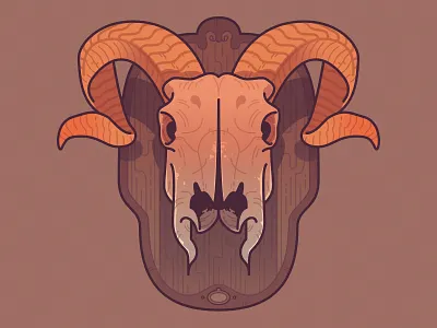 Mounted Skull design digital drawing illustration illustrator line skull vector web design