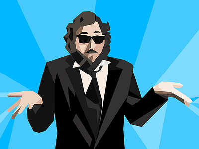 Polyman low poly poly portrait polygon shirt suit sunglasses tie triangle