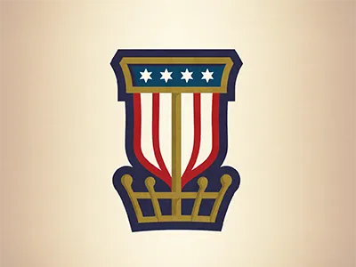 Team USA Disc Golf badge blue disc disc golf golf patch red stars usa white