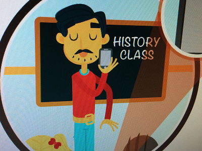 Illustrations for blog post class history retro teacher