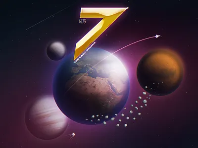 GDG7 {final} 7 earth galaxy gold logo music photoshop planets saga seven space stars