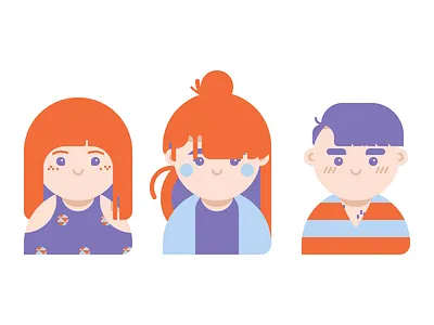 Chosen Family face flat illustration people portrait