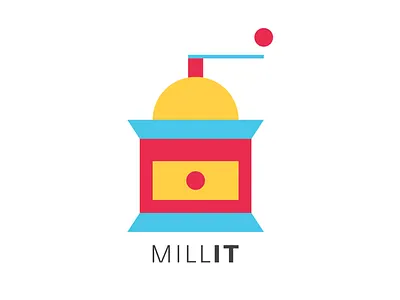 Mill it coffee color flat logo logomark mill