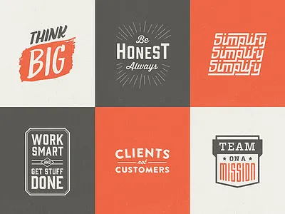 Core values logos branding color design distressed lettering logo old retro texture type typography vintage