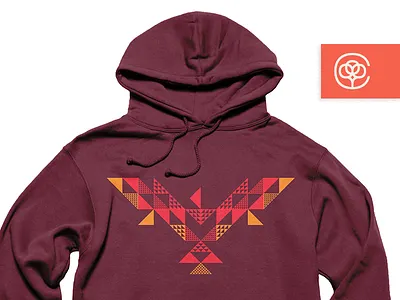 Bird on Fire apparel ashes cotton bureau flames geometric hoodie illustration phoenix rise again triangles