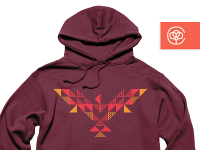 Bird on Fire apparel ashes cotton bureau flames geometric hoodie illustration phoenix rise again triangles