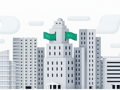 La Bourse buildings city financial grain illustration money skyline