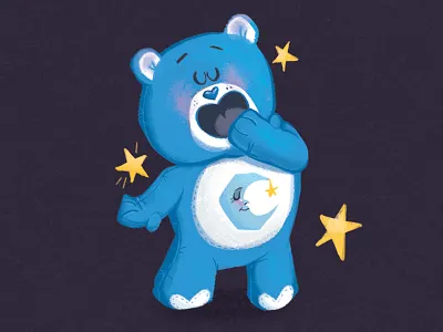 Sleepy Care Bear 80s 90s care bear cute fanart gallery illustration night time nostalgia sleepy