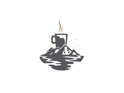 Coffee Logo WIP brand caffeine coffee icon logo mountain vector water