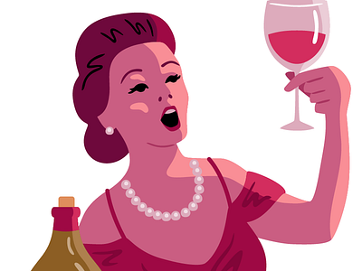 Viva Vino illustration opera singing vector wine