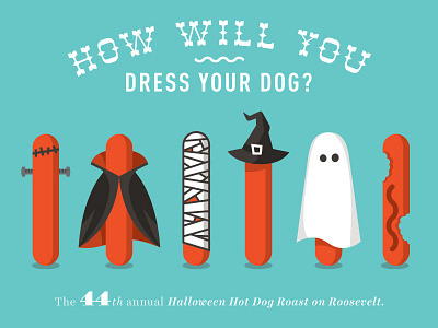 Happy Halloweiner dog eat food ghost halloween hot dog weiner witch zombie