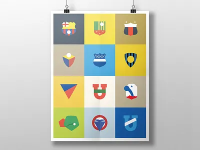 Minimalist Ecuadorian Football Emblems emblem football logo minimalist shield soccer symbol