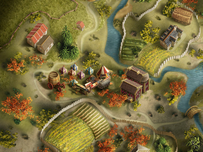 Village Map beer game kozel map place plan river terrain village