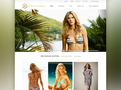 ViX Paula Hermanny Website cart clean design ecommerce gradient homepage lifestyle minimal model shop swim website