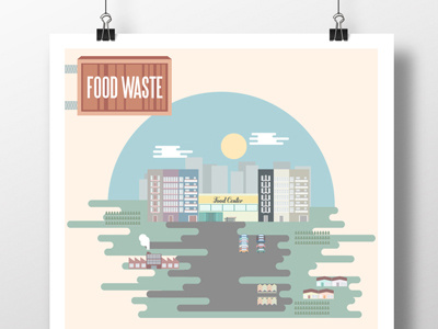 Food Waste illustrations illustrator infographic lines poster vector